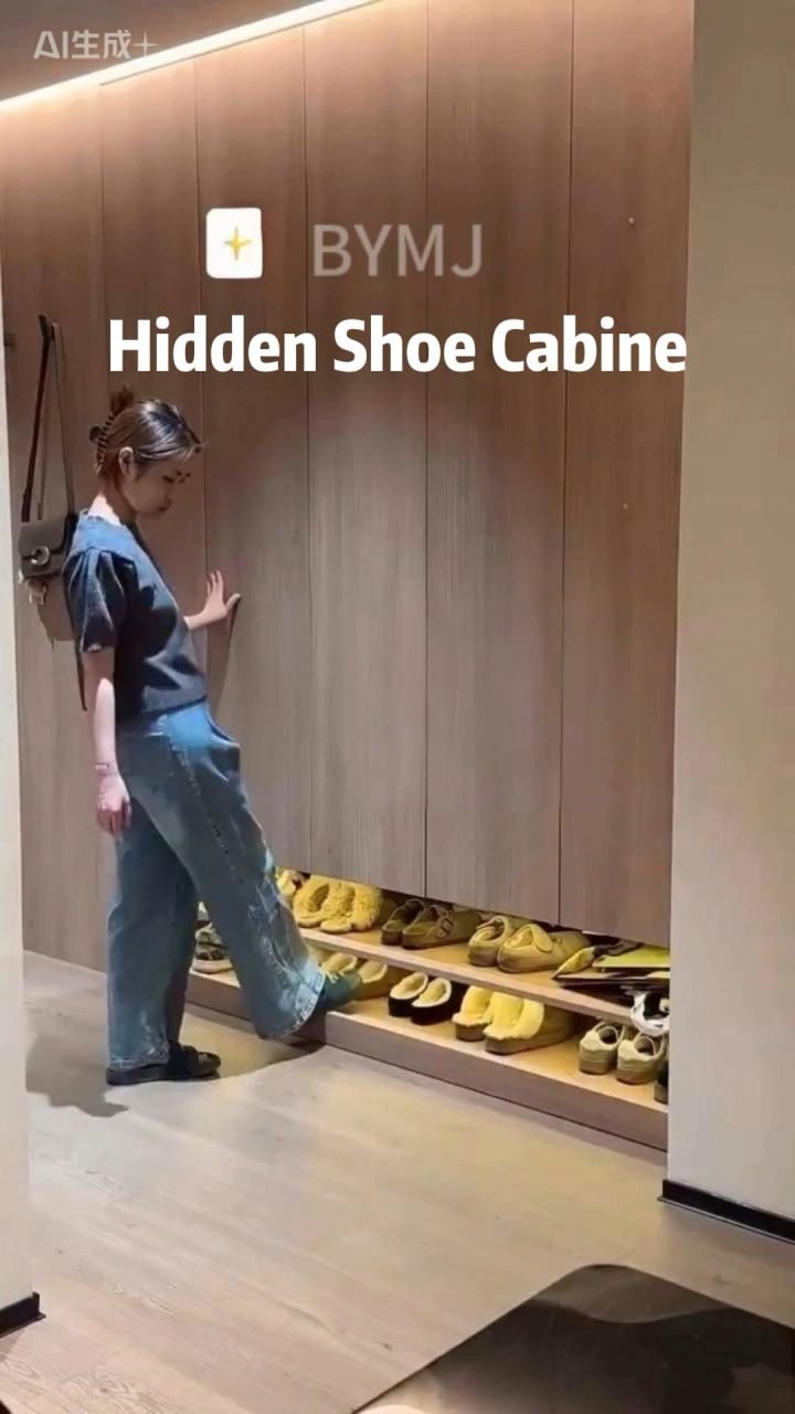 Tủ giày âm tường thông minh với ngăn kéo ẩn